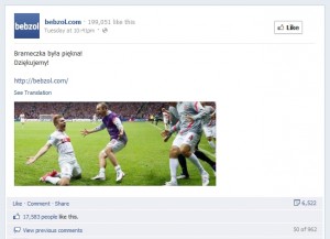 Euro 2012 na Facebooku - Bebzol