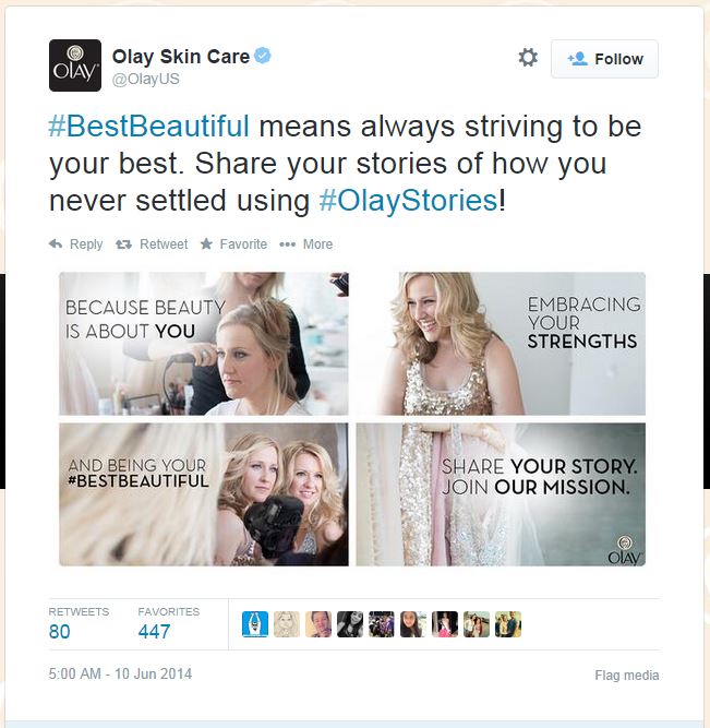 Hashtags used by Olay