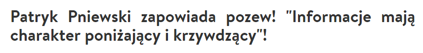 Nagłówek z portalu party.pl dotyczący Patryka Pniewskiego.