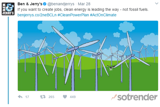 Ben & Jerry's Twitter Top Tweet #ActOnClimate