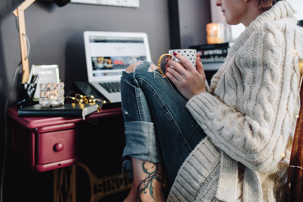 autumn, tv, laptop, series, tea