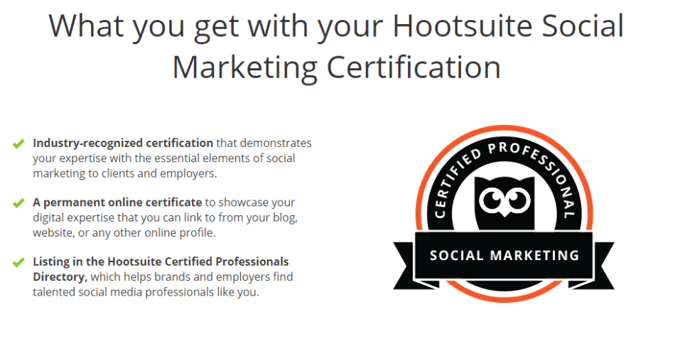 hootsuite social marketing certification