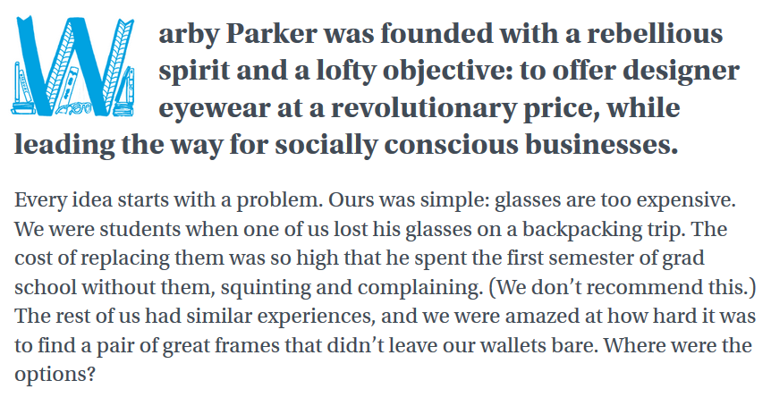 Warby Parker brand story
