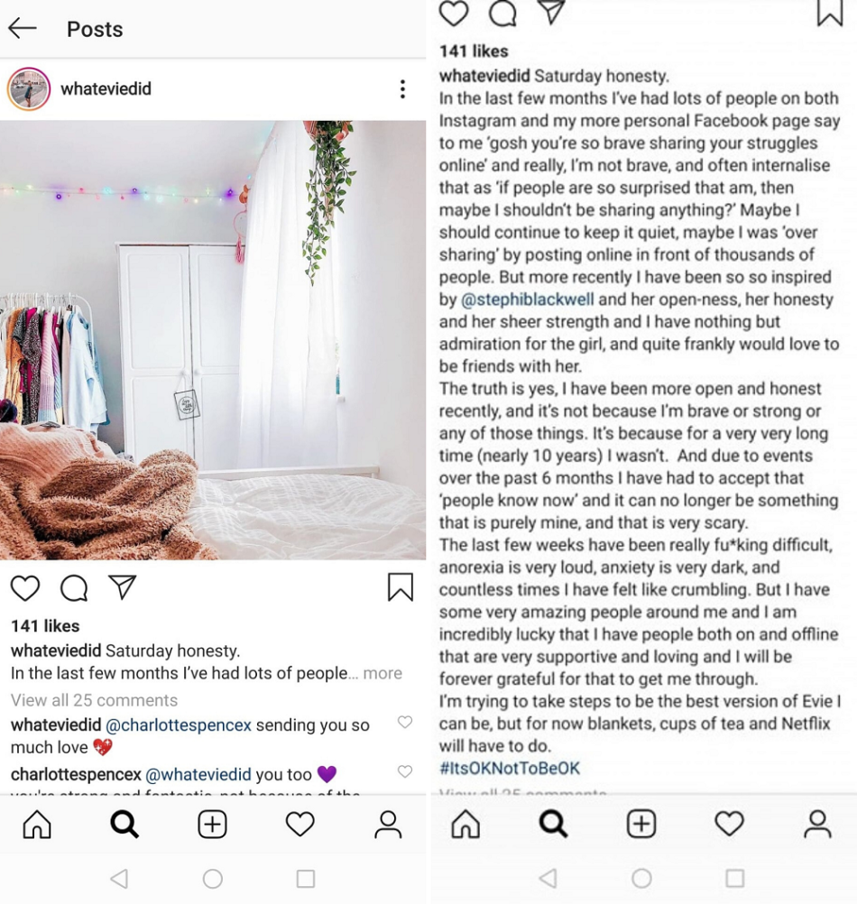 Instagram whateviedid mental health post