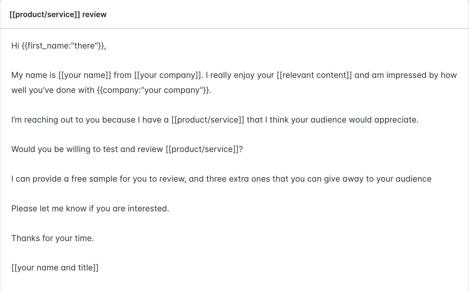 Product/service review_email
