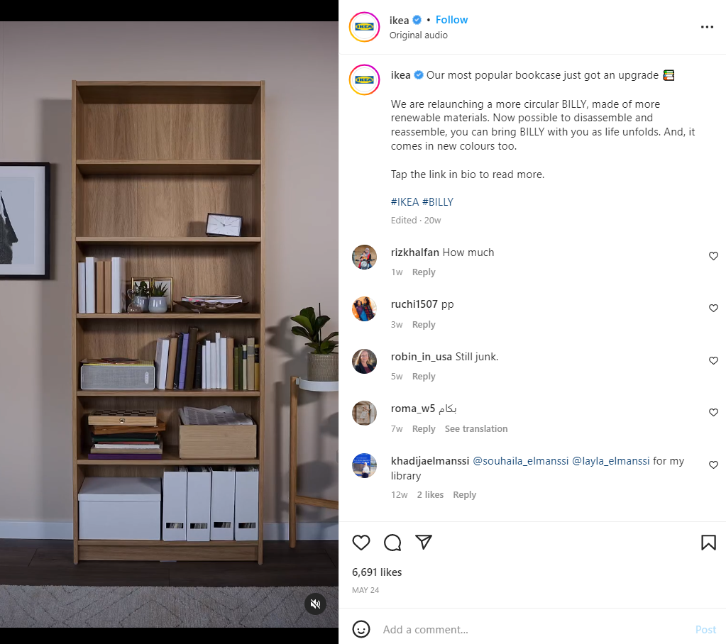 Ikea video Instagram