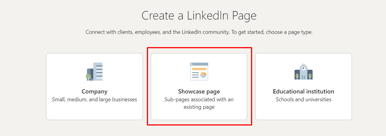 showcase page on linkedin