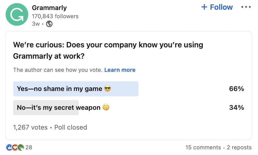 what to post on linkedin - poll or quiz