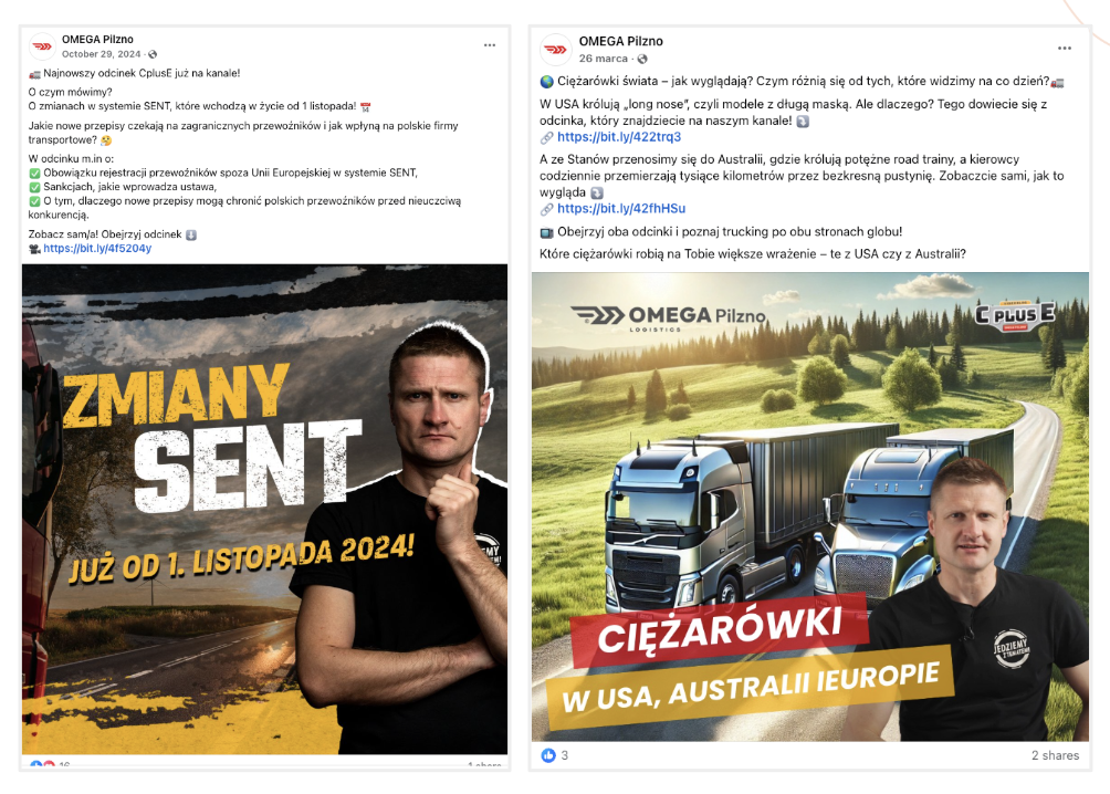 działania OMEGA Pilzno na Facebooku 