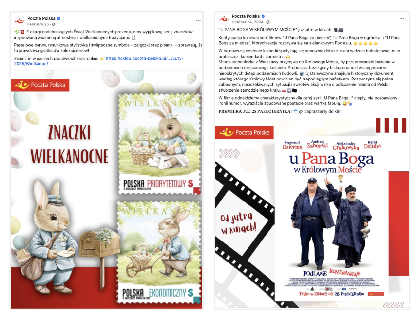działania Poczty Polskiej na Facebooku 