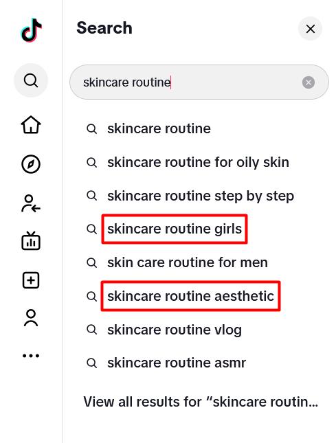 TikTok’s auto-suggest feature