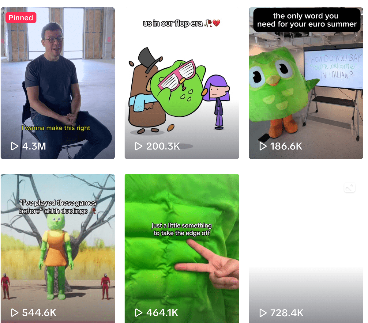 Duolingo TikTok content