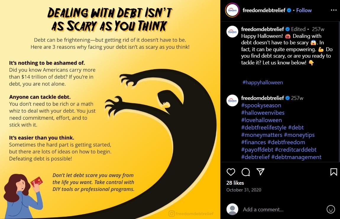 Halloween-themed debt relief