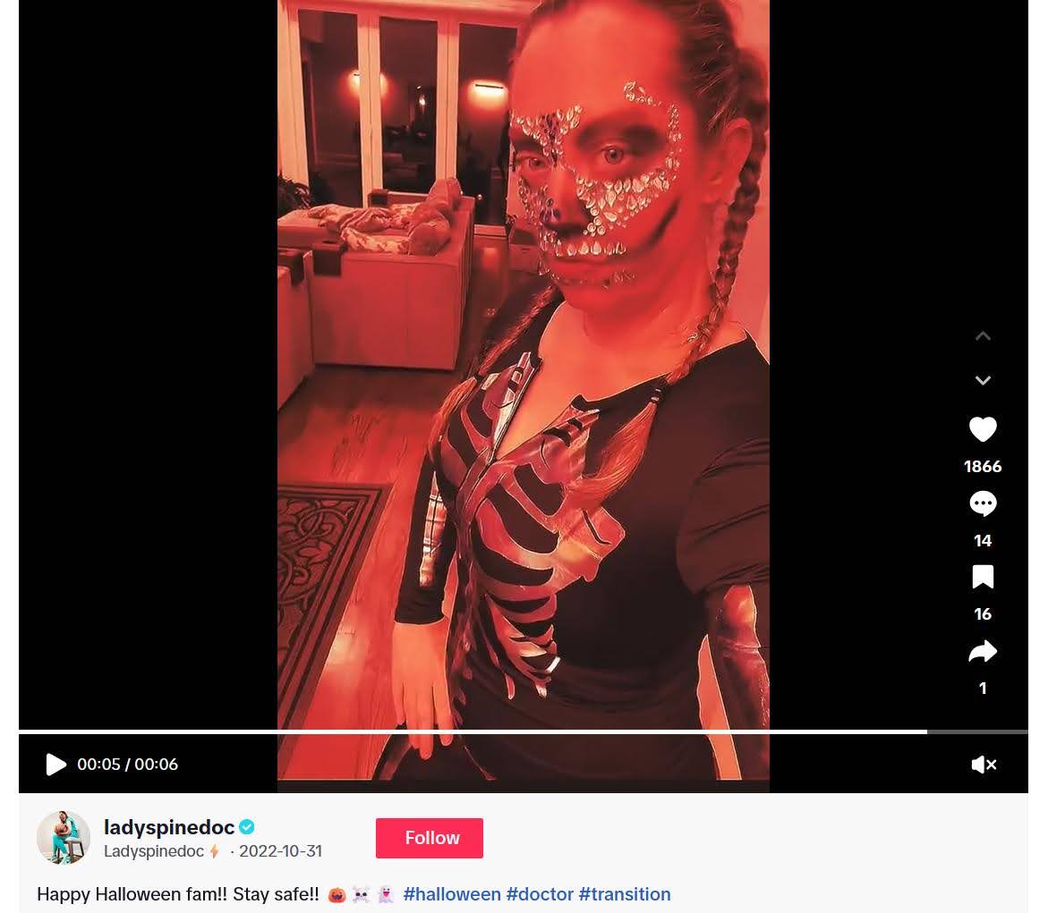 TikTok Halloween transformation