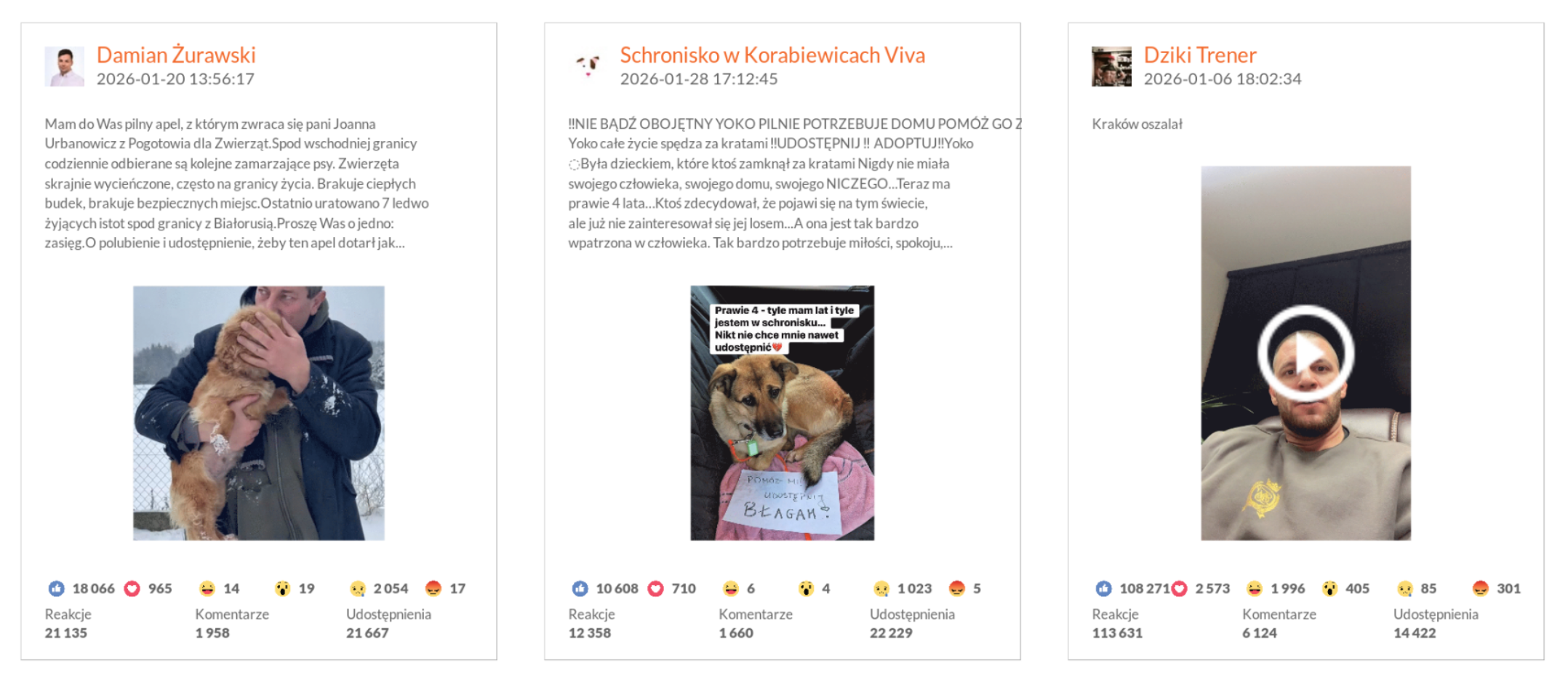 Najlepsze posty na Facebooku w kategorii Polskojęzyczne | styczeń 2026 r.