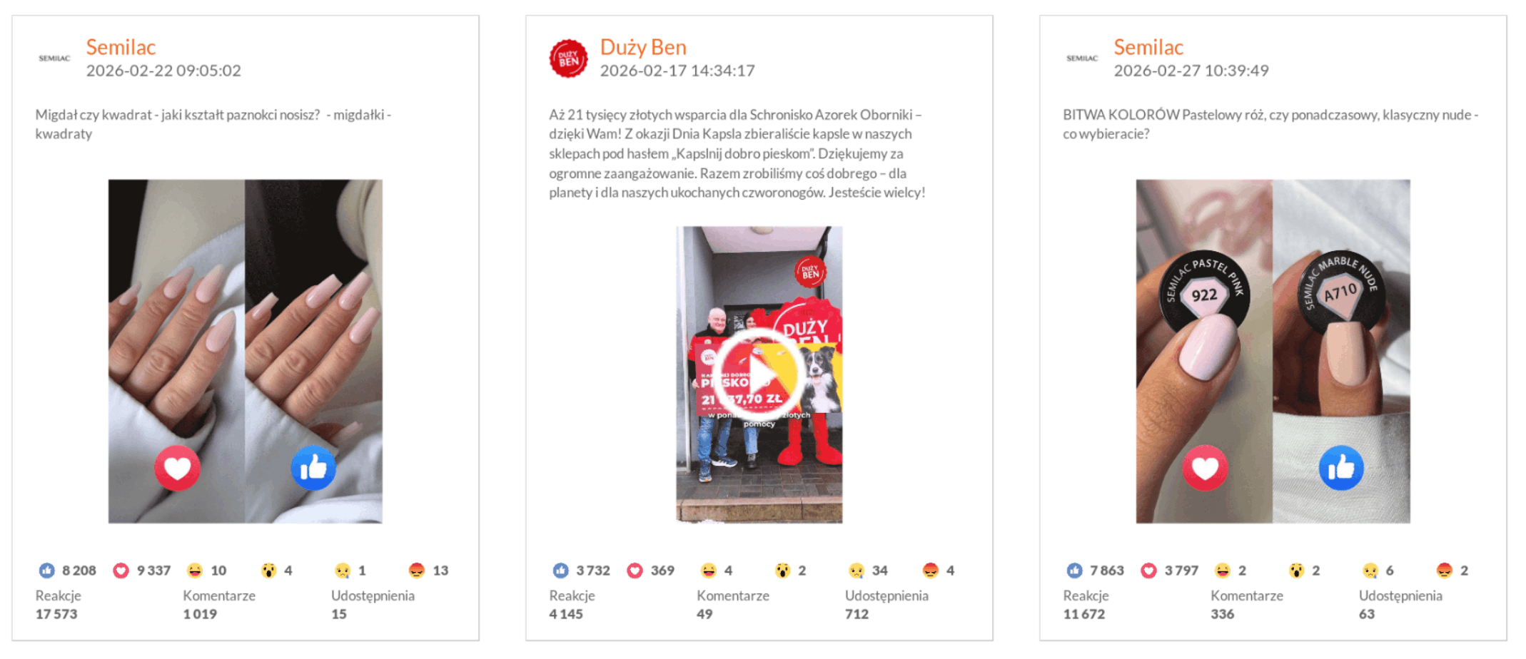 Najlepsze posty na Facebooku w kategorii FMCG | luty 2026 r.