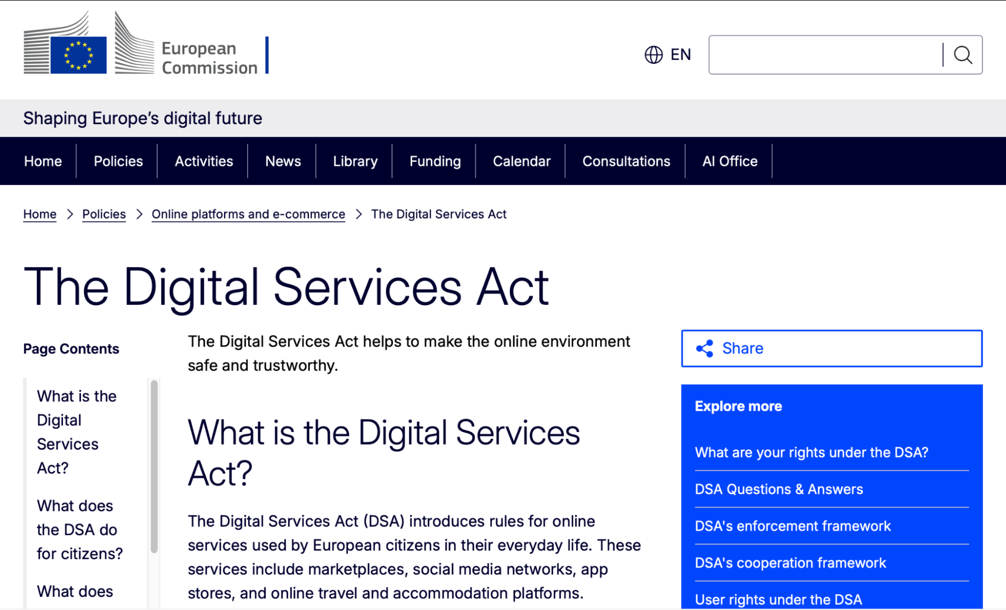 the digital service act