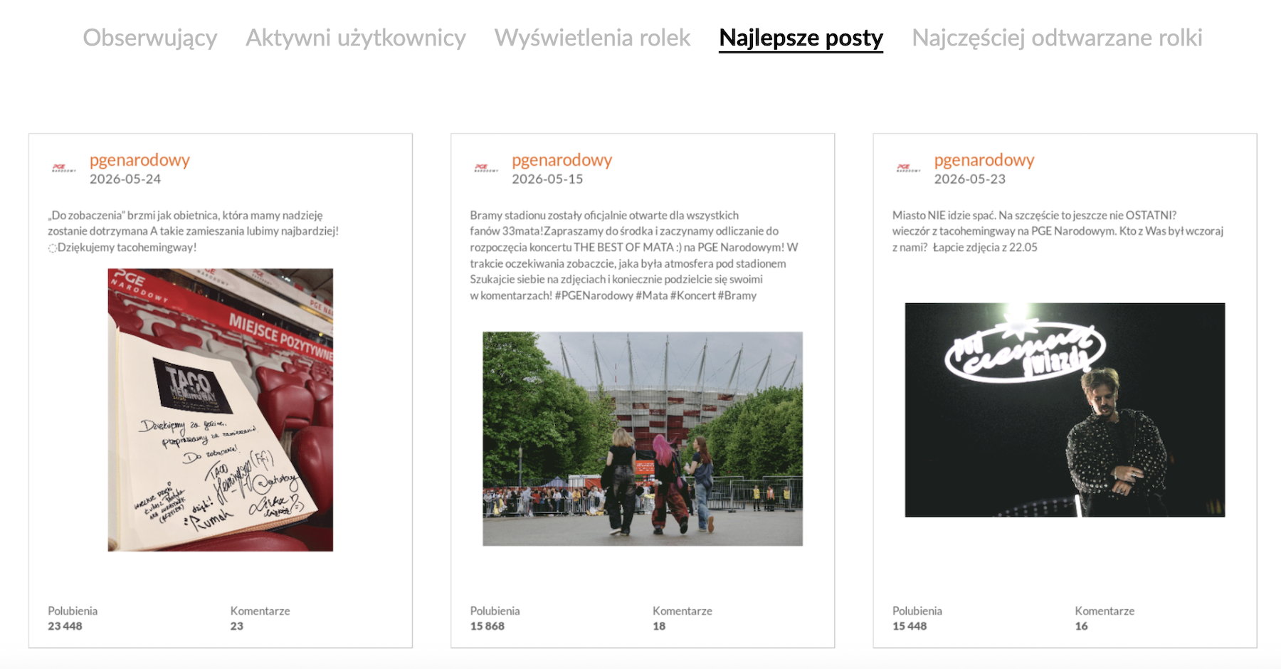 pge narodowy koncerty maj 2026