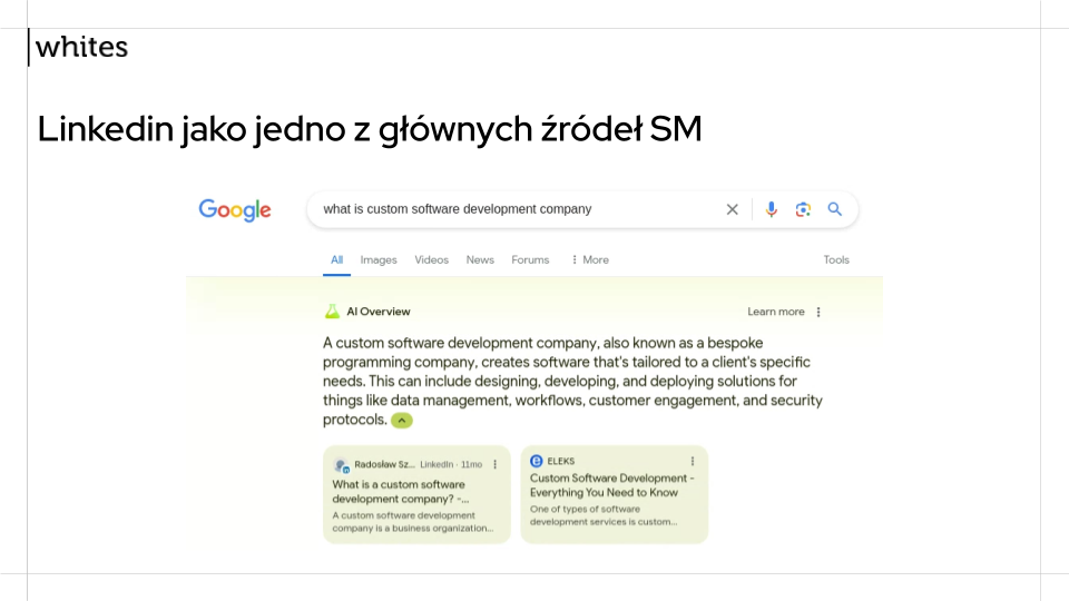 linkedin jako źródło dla ai overview