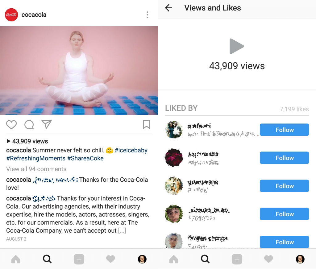 instagram video views and likes coca cola 1