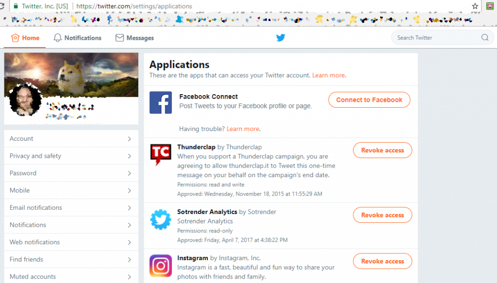 Connect Twitter to Facebook Step 1